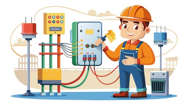 Behind the scenes of a functioning home: a skilled electrician maintains the electrical switchboard, ensuring smooth power flow.