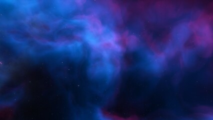 Cosmic background with a blue purple nebula and stars
