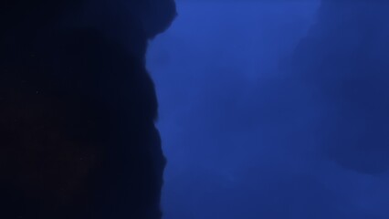 Cosmic background with a blue purple nebula and stars  © ANDREI