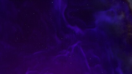 Cosmic background with a blue purple nebula and stars

