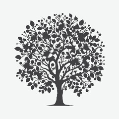 Obraz premium Print Majestic Silhouettes, The Enchanting Beauty of Crabapple Trees