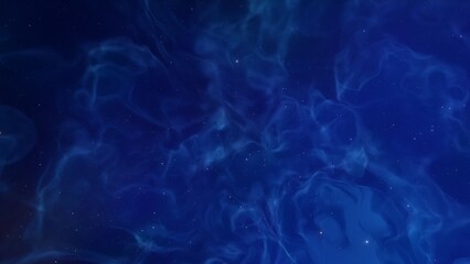 Cosmic background with a blue purple nebula and stars

