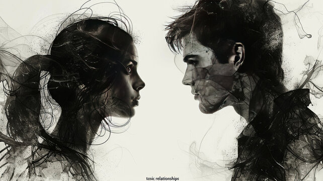 a toxic relationship with the text "toxic relationships"generative ai