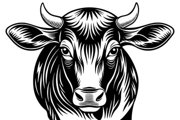 cow face silhouette vector illustration