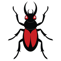 Solid color Devil’s Coach Horse Beetle animal vector design