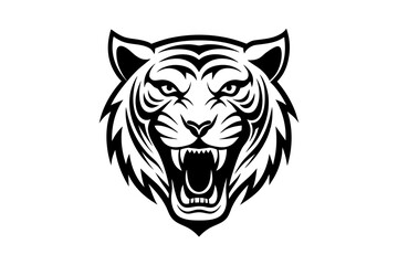 tiger face silhouette vector illustration