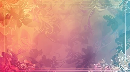 Beautiful wallpaper with gradient background, elegant borders, and an empty center for text copy.