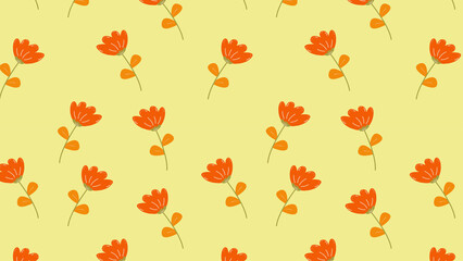 background pattern with orange flower