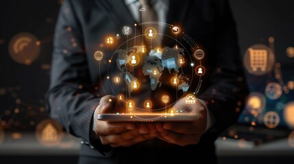 Social business communication concept