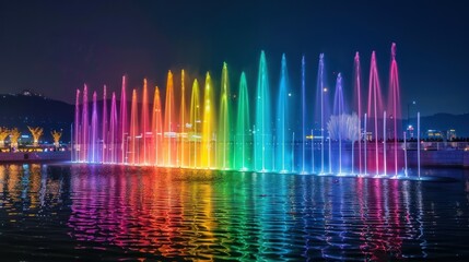 Rainbow fountain show