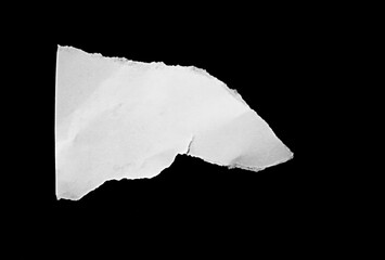 Ripped paper on black background, empty space for text.