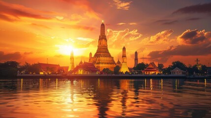 Obraz premium Wat Arun temple in Bangkok, Thailand