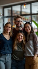 Fototapeta premium portrait of a group of young people smiling