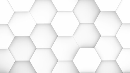 Naklejka premium White hexagons geometric background, minimal honeycomb pattern wallpaper.