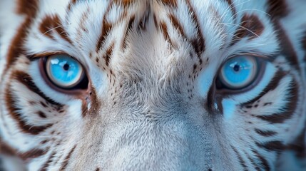 Big eyes. Blue eyes of a white tiger close-up. © CREATIVE STOCK