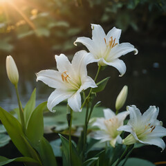 a many white flowers that are growing in the grass