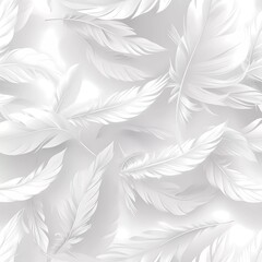White feather background. Abstract dynamic composition. Vector feather illustration