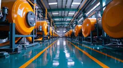 Fototapeta premium Plastic Factory with Extrusion Machine 