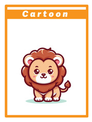 Lion cub cartoon design, with simple style