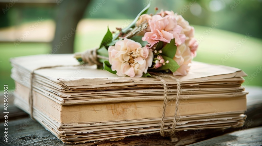 Poster a vintageinspired guest book made from recycled paper and bound with twine inviting guests to leave 