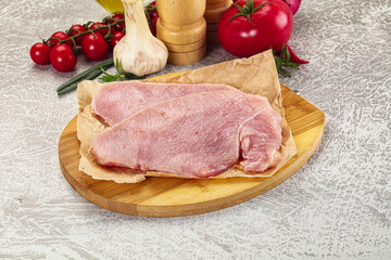 Raw uncooked turkey fillet steak