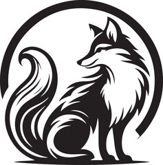  fox cartoon silhouette white background 