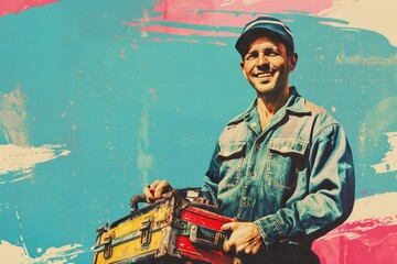 Obraz premium A retro-style advertisement promoting the importance of regular maintenance generated by AI