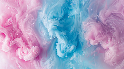 Fototapeta premium Pink smoke with yellow streaks. The smoke is swirling and the colors are vibrant