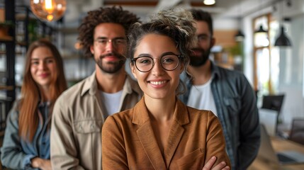 Fototapeta premium portrait of a group of business people smiling at the camera
