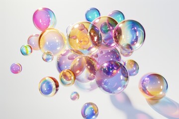 Realistic photograph of a complete Bubble charts,solid stark white background, focused lighting
