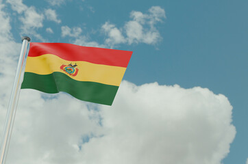 Bolivia Flag with Sky Background 3d illustration image
