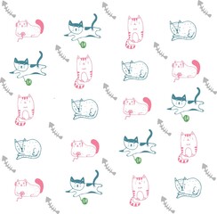 Fototapeta premium set of funny cartoon cats