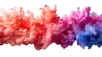 Colorful paint stroke isolated on a transparent background