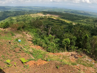 The peak of a mountain