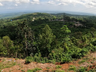 The peak of a mountain