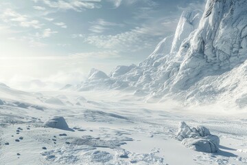 Realistic photograph of a complete Sci-fi landscapes,solid stark white background, focused lighting