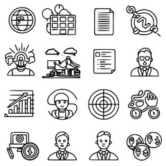business icon, communication icon, strategy icon, leadership icon, management icon, marketing icon, teamwork icon, web icon, technology icon, finance icon, office icon, development icon, investment ic