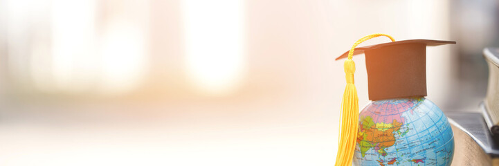 Graduation cap with Earth globe ideas for studying abroad