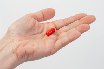 手の上に薬が乗っているグラフィック（錠剤・投薬・治療・サプリメント）