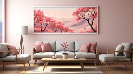 A couple enjoying a quiet picnic by a secluded mountain stream, with the sound of flowing water and the beauty of nature enhancing their romantic experience. Painting Illustration style, Minimal and