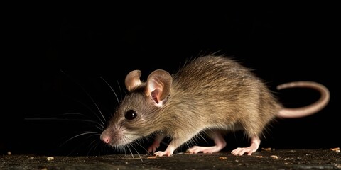 Rat Whiskers Close-up - Animal, Biodiversity, World Environment Day, 4K Wallpaper. A detailed close-up of a rat's whiskers against a black background, highlighting the intricate details of this fascin