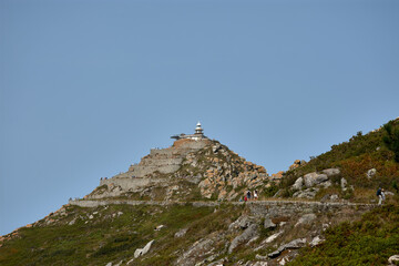 Climb to the Cies Islands lighthouse in Vigo, Pontevedra, Spain, Atlantic Islands National Park