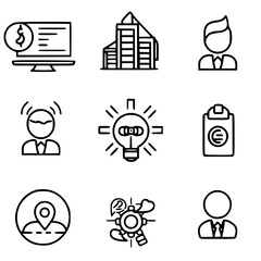 business icon, communication icon, strategy icon, leadership icon, management icon, marketing icon, teamwork icon, web icon, technology icon, finance icon, office icon, development icon, investment ic