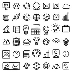 business icon, communication icon, strategy icon, leadership icon, management icon, marketing icon, teamwork icon, web icon, technology icon, finance icon, office icon, development icon, investment ic