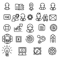 business icon, communication icon, strategy icon, leadership icon, management icon, marketing icon, teamwork icon, web icon, technology icon, finance icon, office icon, development icon, investment ic