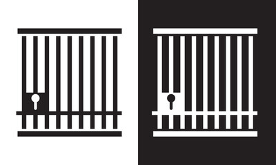 Prison icon design template vector illustration.  isolated on white and black background. EPS 10