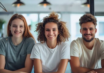 Obraz premium portrait of three smiling young people