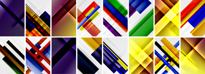 Set of low poly triangles poster geometric backgrounds. Vector Illustration For Wallpaper, Banner, Background, Card, Book Illustration, landing page