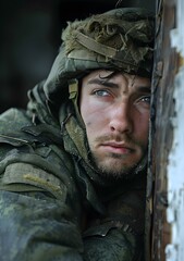 Obraz premium Portrait of a young soldier