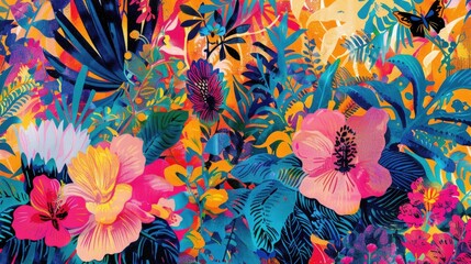 Multicolored Pattern with Printed Textile Designs